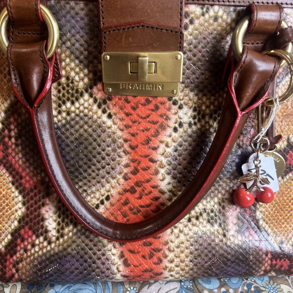 BRAHMIN ANNABELLE MULTI-COLOR ANACONDA SATCHEL Crossbody Purse - Picture 16 of 16